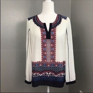 Adriana Papell long sleeve white blouse